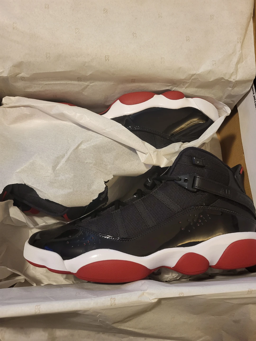 Jordan 6 Rings Shoes Black/Varsity Red-White Size 10 - photo 5