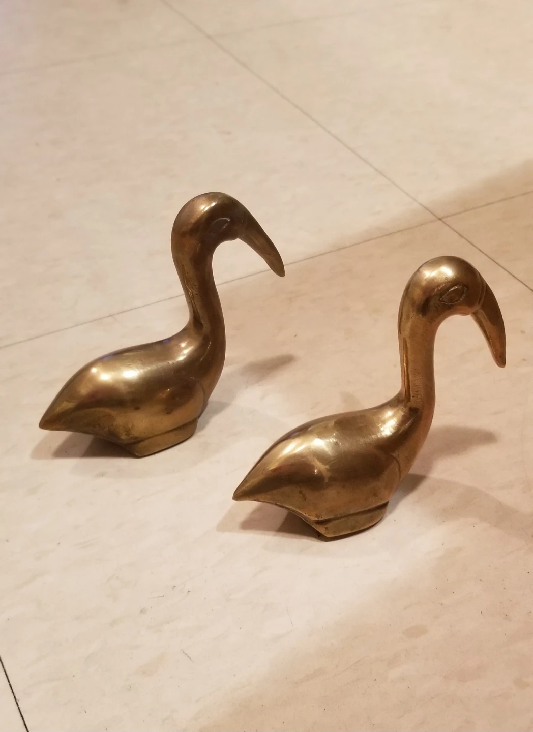 Set of 2 Brass Bird Figurines