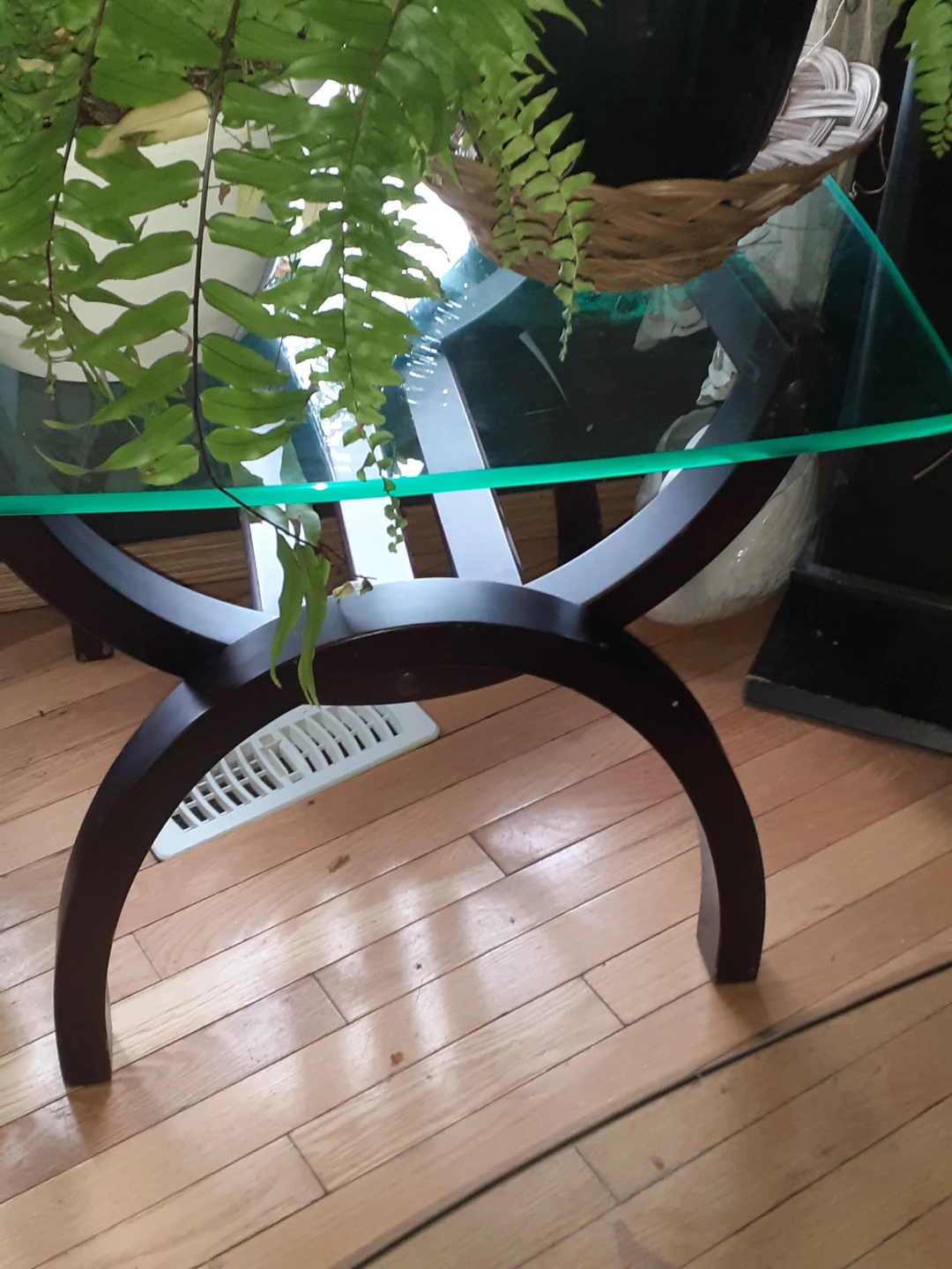 Modern Glass and Wood Accent Table with 3 matching 3nd tables - photo 3