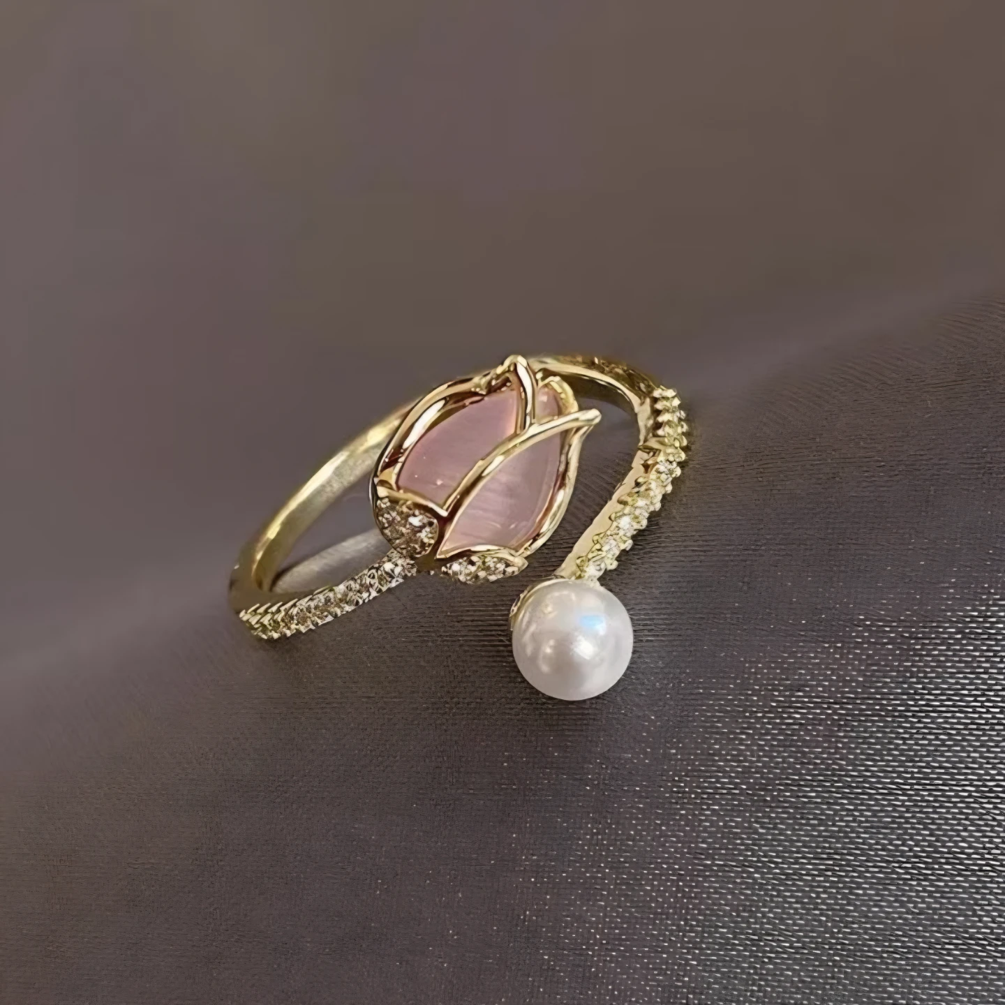 New Beautiful Adjustable Tulip Bud Ring