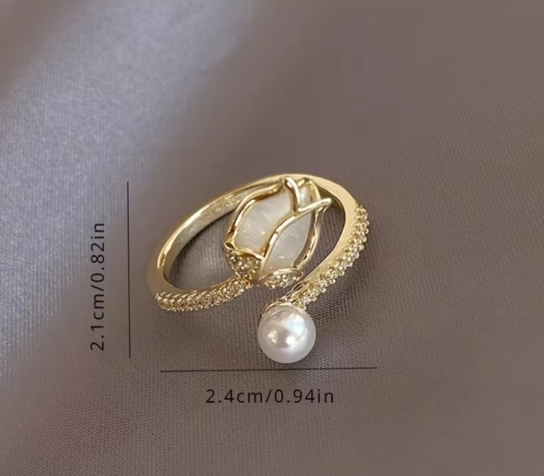 New Beautiful Adjustable Tulip Bud Ring - photo 3