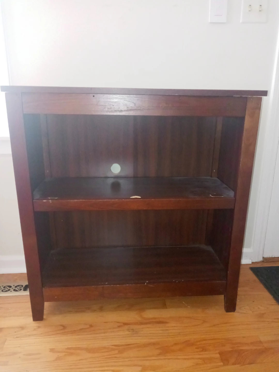 Dark Wood 2-Shelf Bookcase