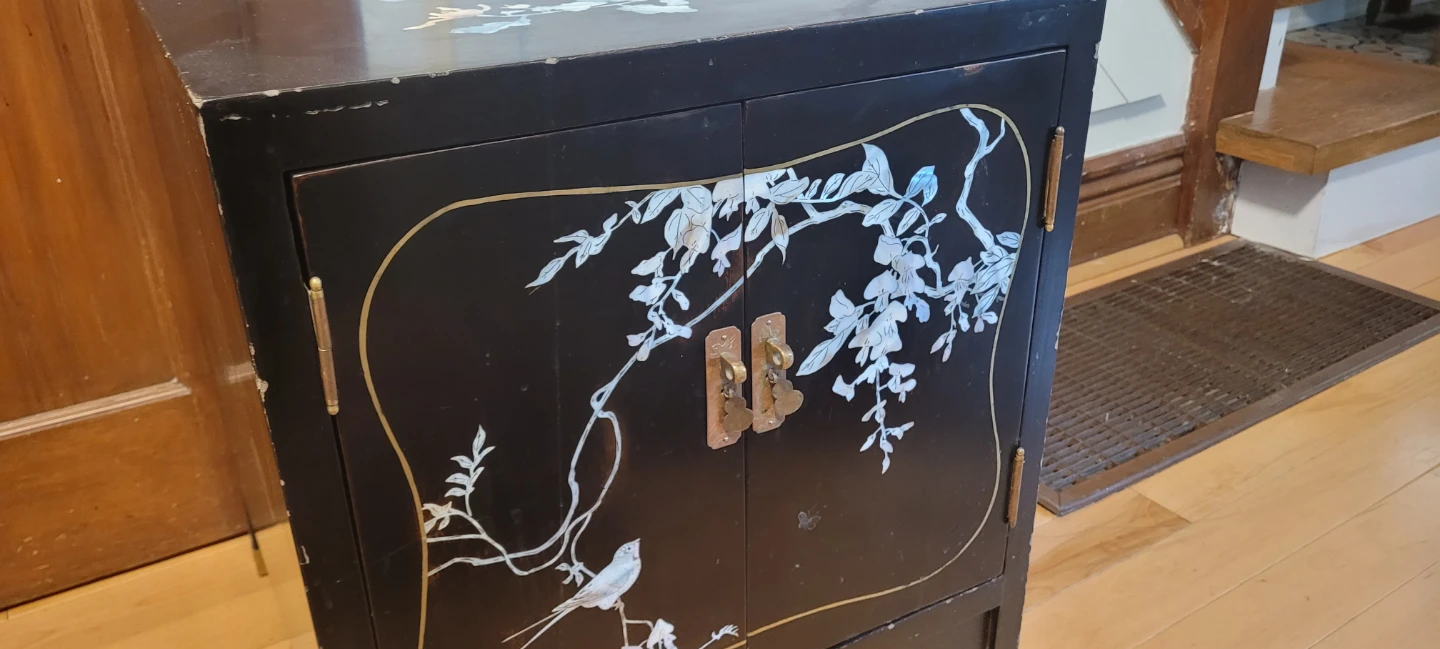 Black Lacquer Cabinet with Mother-of-Pearl Inlay - photo 3