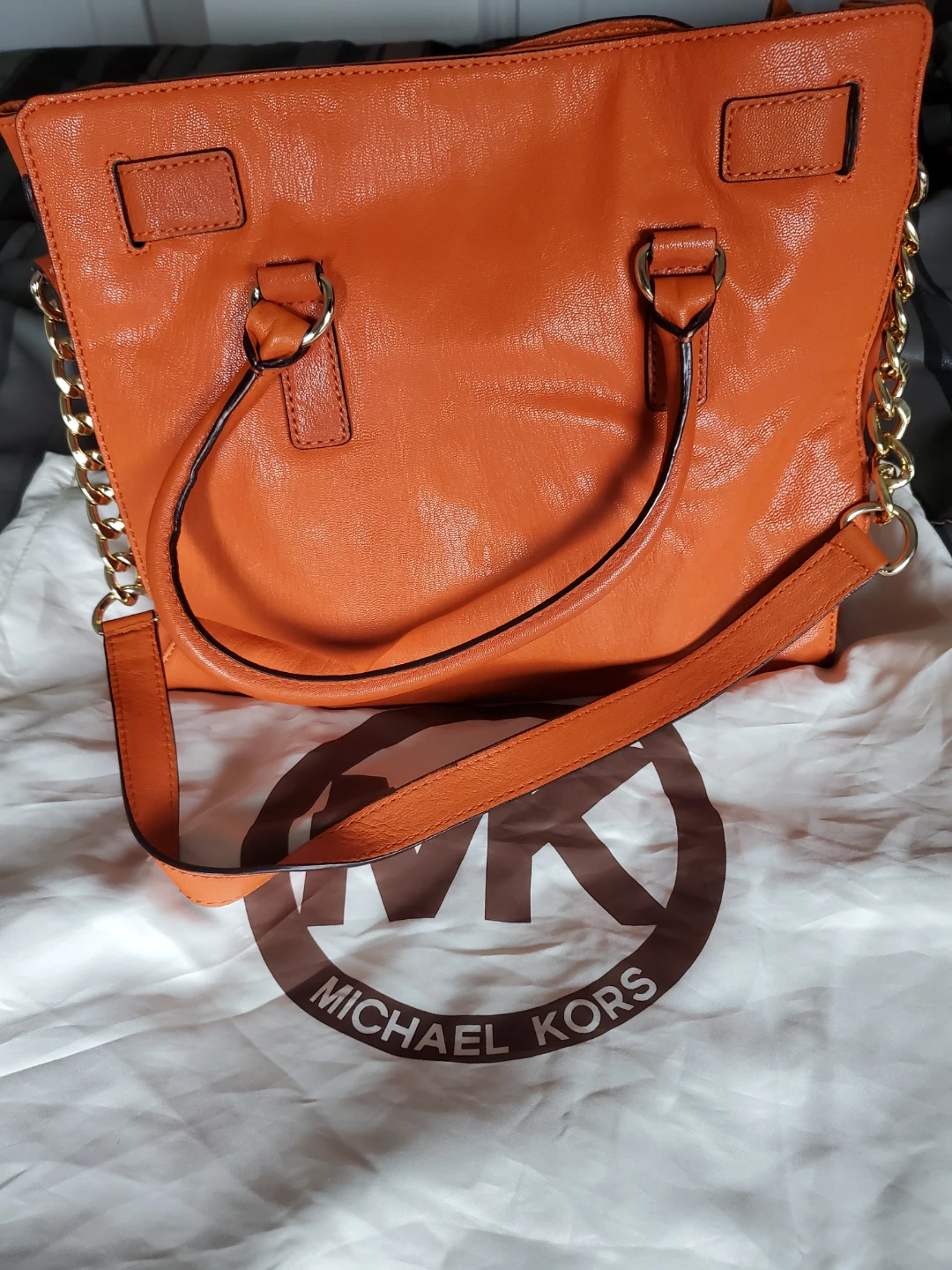 Michael Kors Orange Leather Satchel Handbag - photo 2