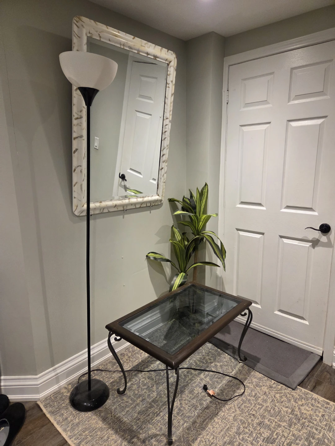 Floor Lamp with White Frosted Shade - photo 2