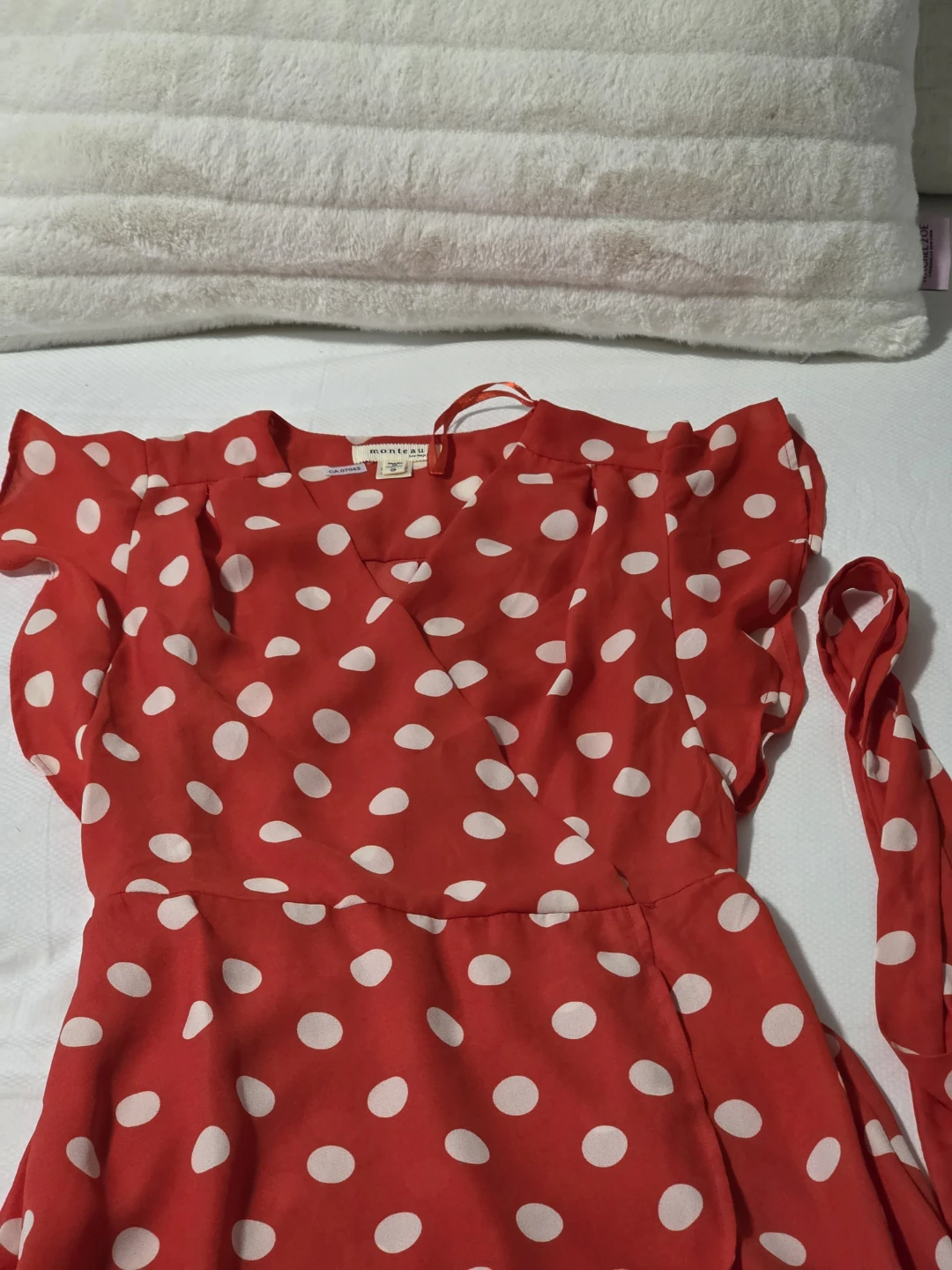 Red Polka Dot Wrap Dress