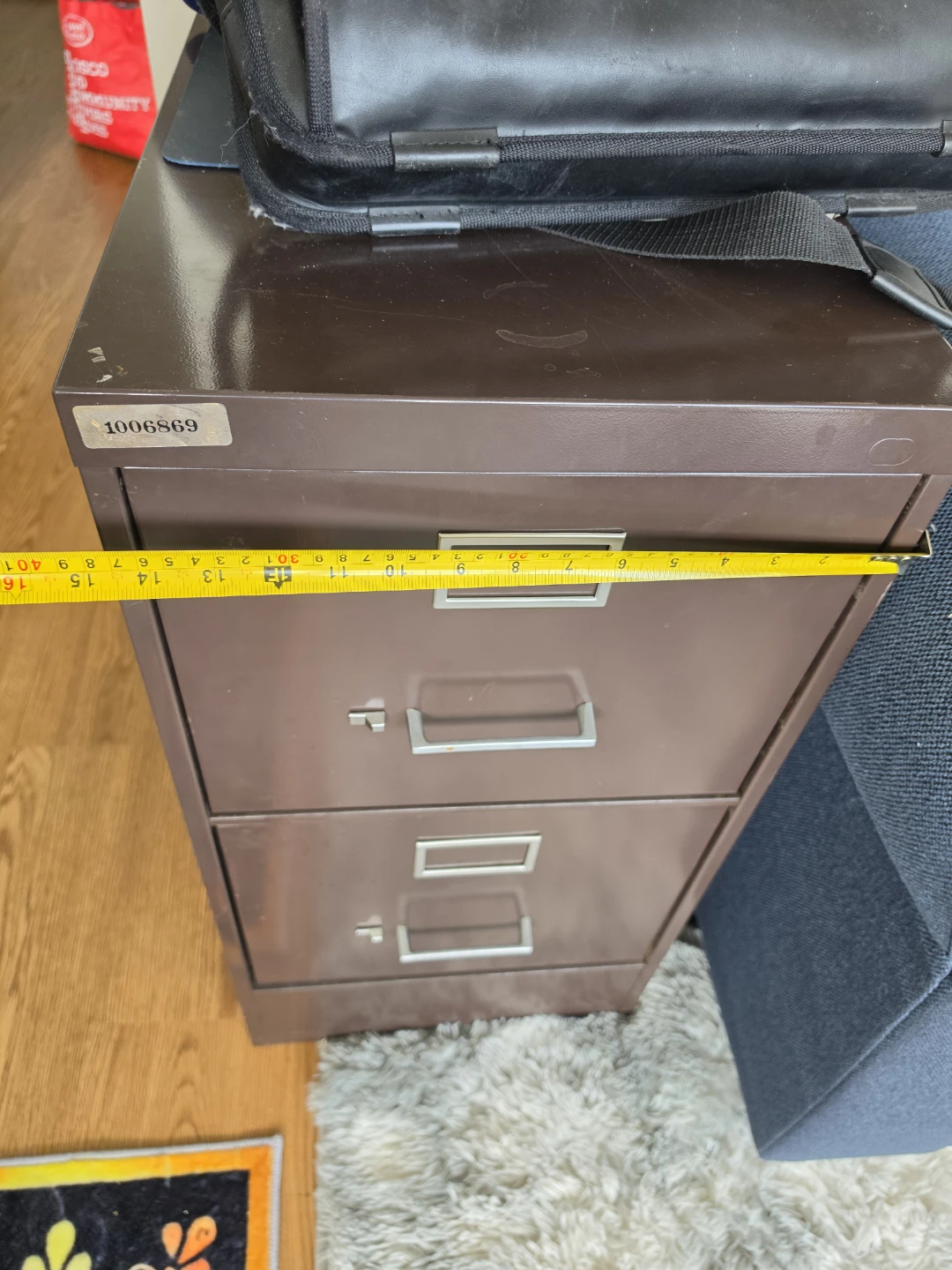 2-Drawer Metal Filing Cabinet - Brown - photo 4