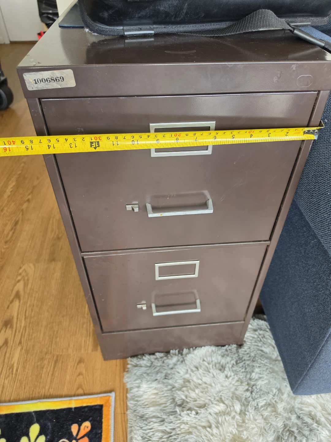 2-Drawer Metal Filing Cabinet - Brown - photo 5