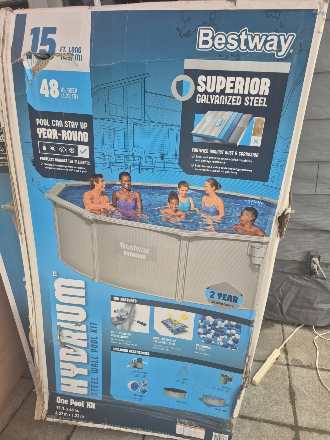 Bestway Hydrium 15 ft. x 48 in. Steel Wall Pool Kit