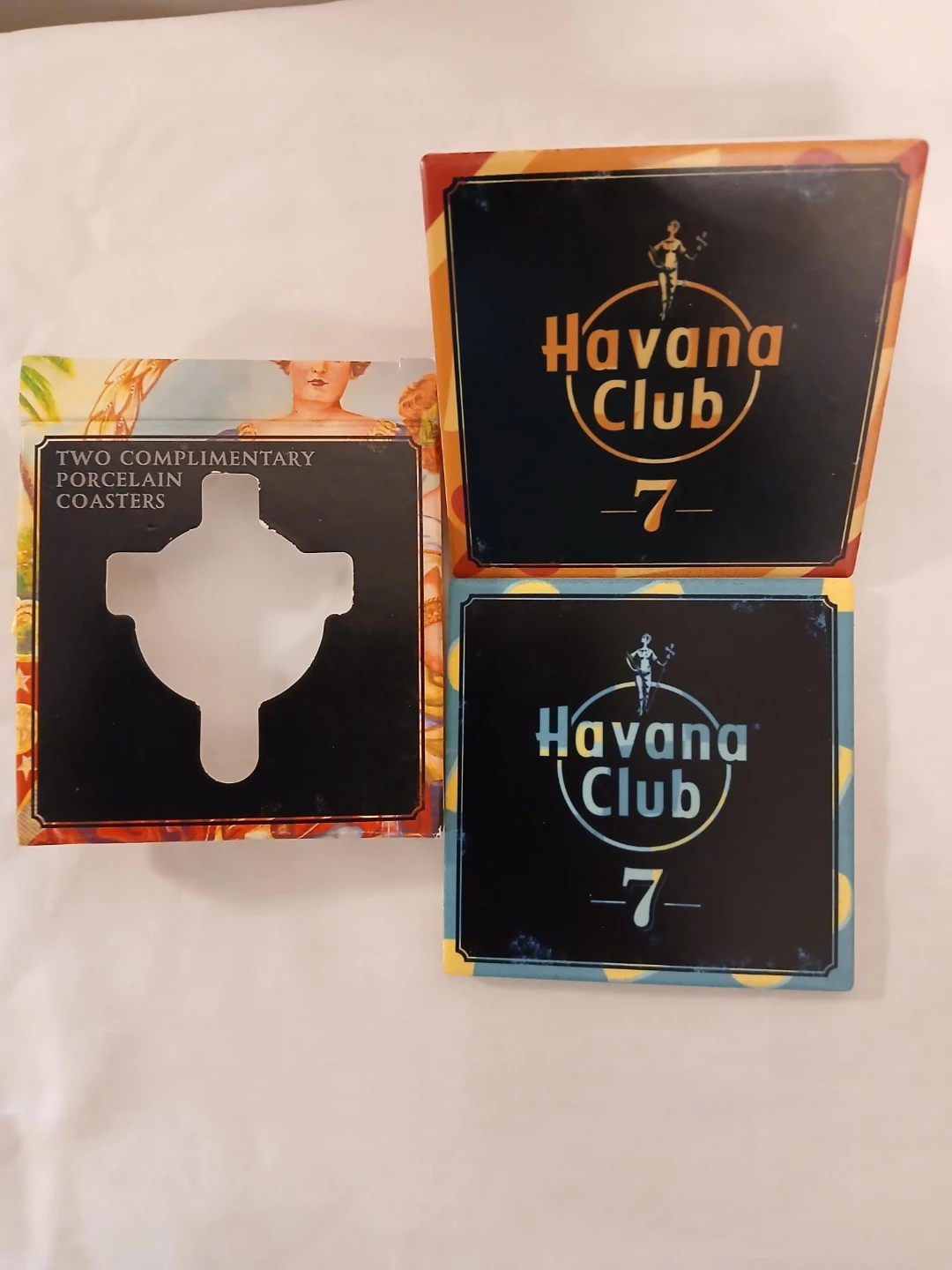 Havana Club 7 Porcelain Coasters (Set of 2). Pick up only.