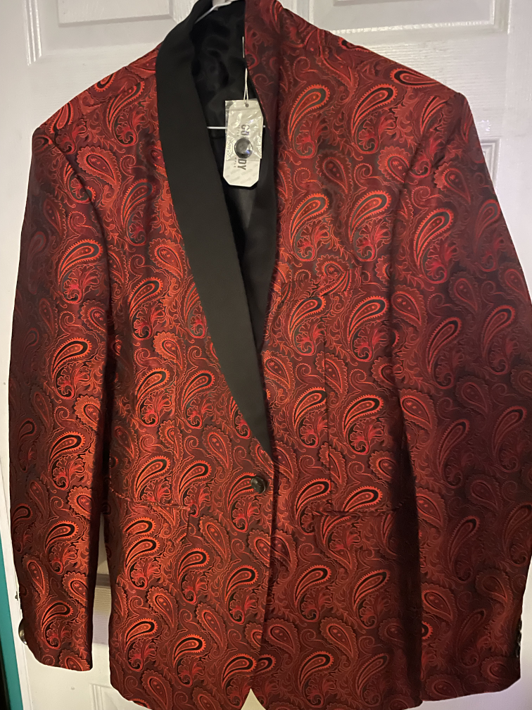 Mens Red Paisley Blazer