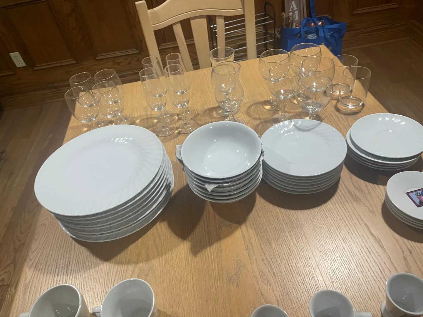 Matching White Ceramic Dinnerware Set