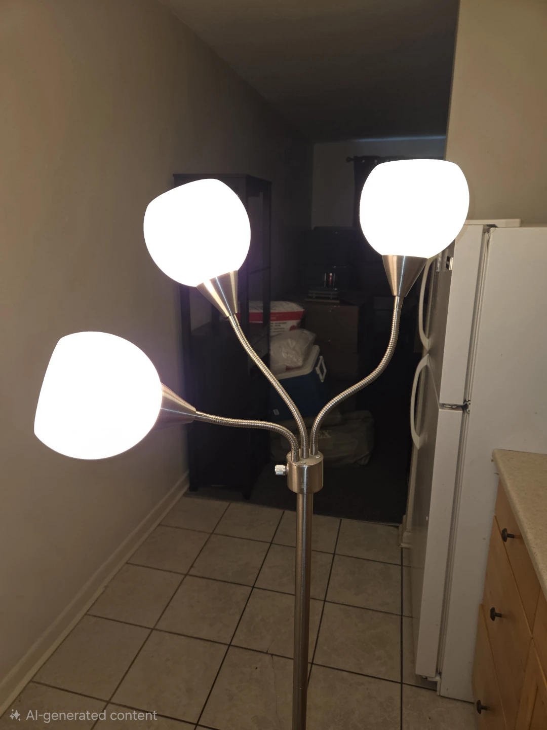 3-Head Floor Lamp with Adjustable Goosenecks