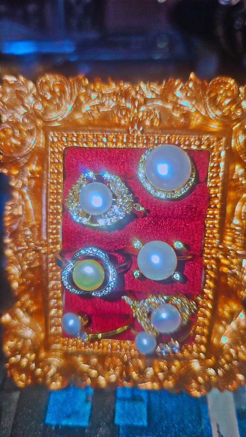 Genuine fresh water pearll Rings - Gold Tone with Rhinestones - photo 2
