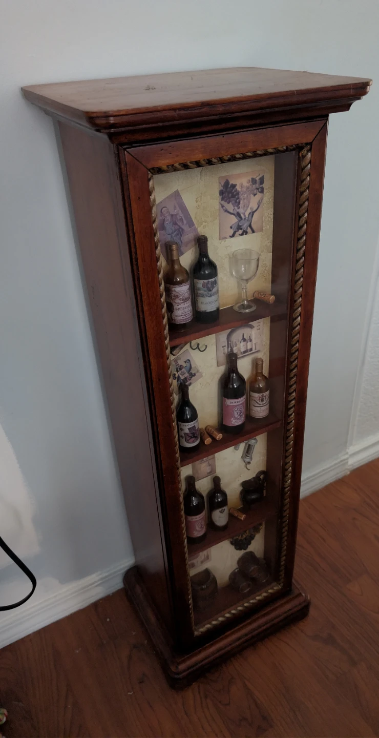 Wooden Display Cabinet with Wine Bottle Holders - photo 2