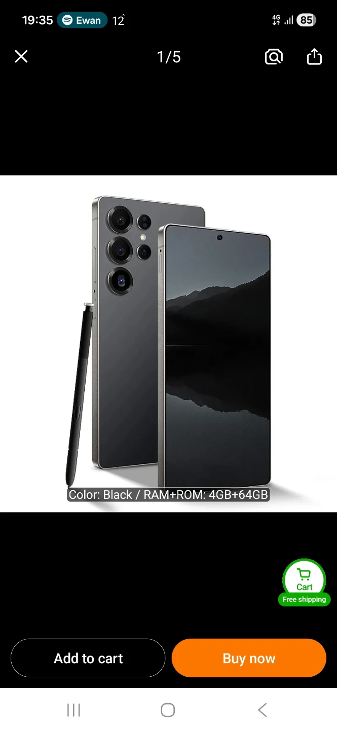 4GB+64GB Smartphone - Black