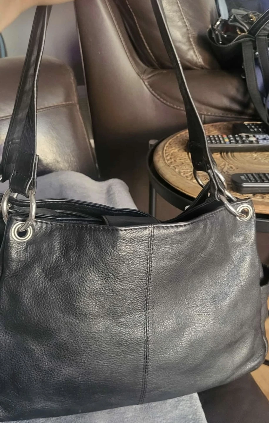 Black Leather Shoulder Bag - photo 2