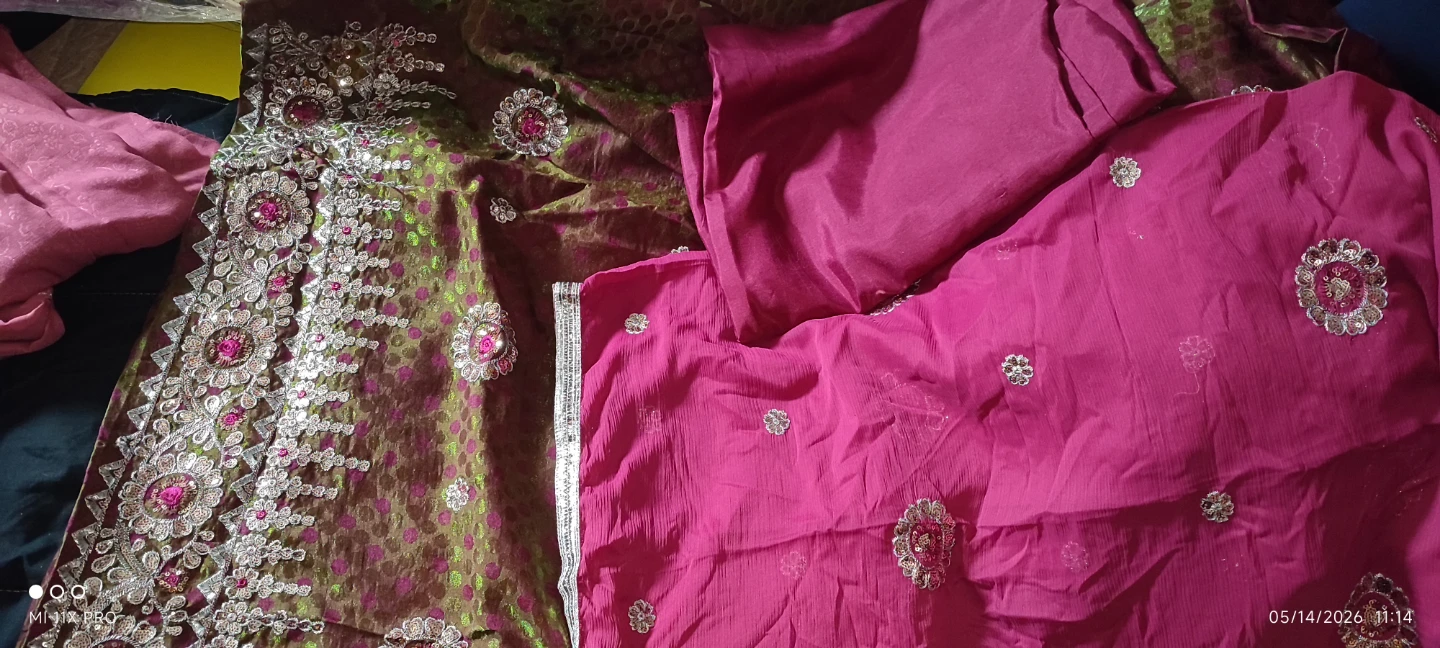 Unstitched Salwar Kameez Set with Embroidery - photo 3