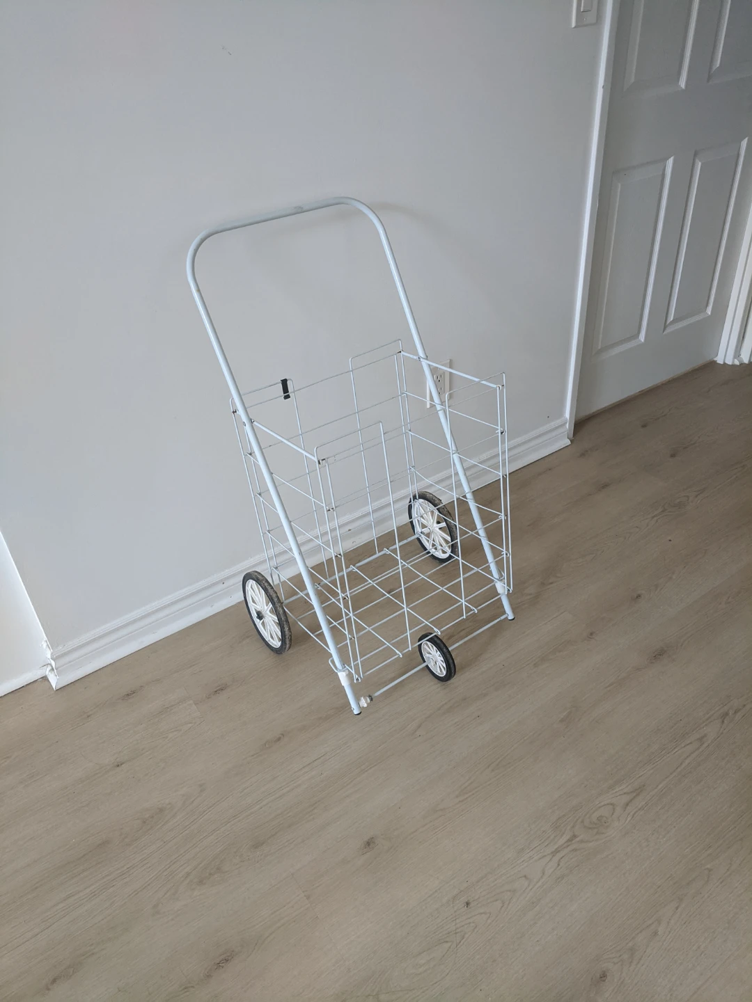 White Metal Rolling Shopping Cart - photo 5