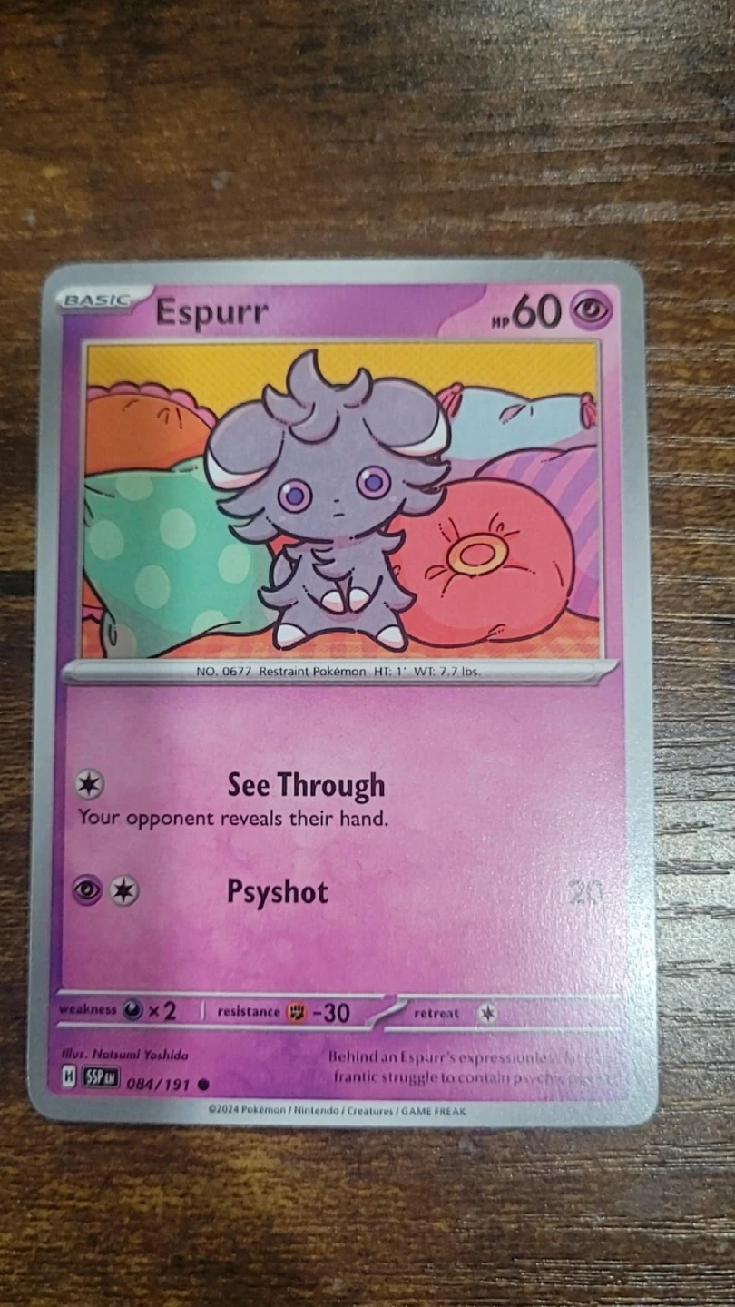 Pokemon Espurr Trading Card