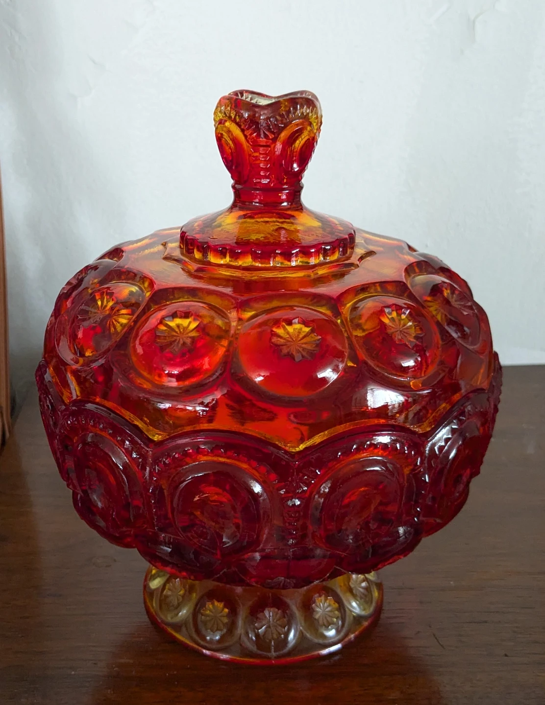 Amberina Vintage Compote 7 "