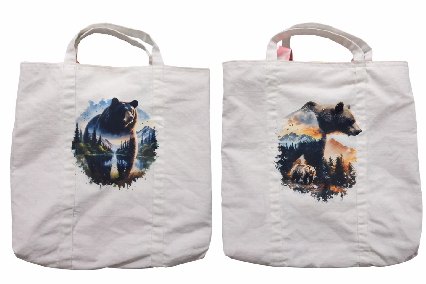 Canvas Tote Bag with Nature & Religious Prints - photo 2
