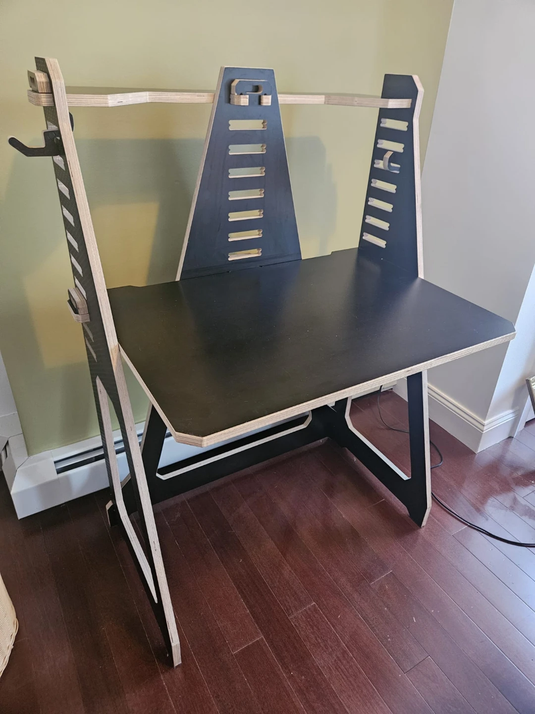 Black Work from Home Desk with Monitor Shelf - photo 3