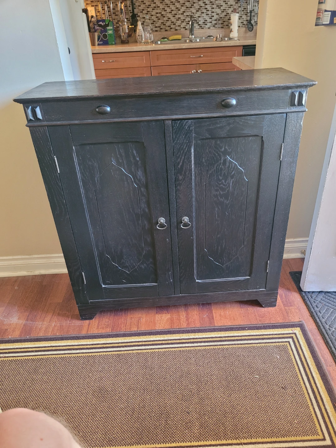 Vintage Black Wooden Cabinet