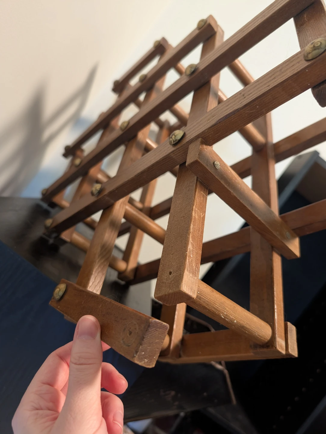Wooden Folding Wine Rack (holds 8 bottles) - photo 2
