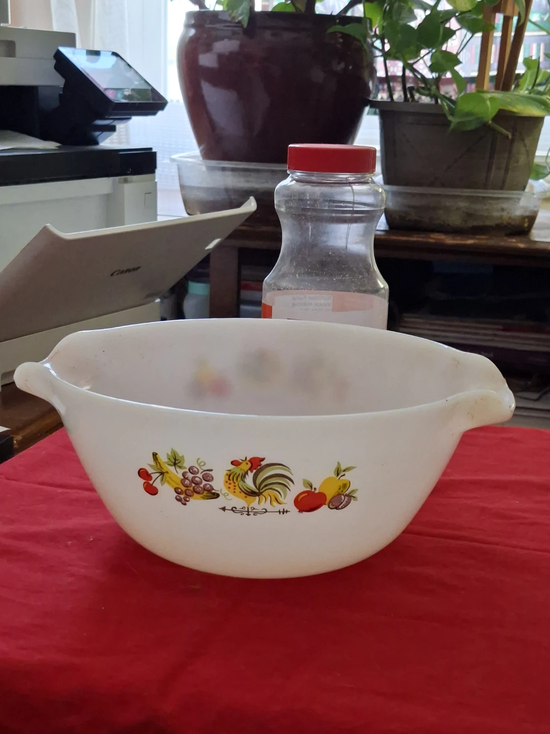 Pyrex Mixing Bowl - Vintage Rooster and Fruit Design