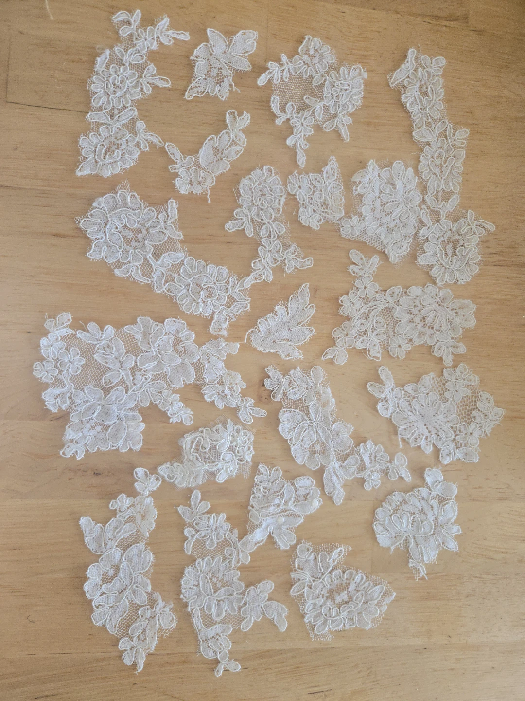 Ivory Lace Appliqués for Sewing and Crafts