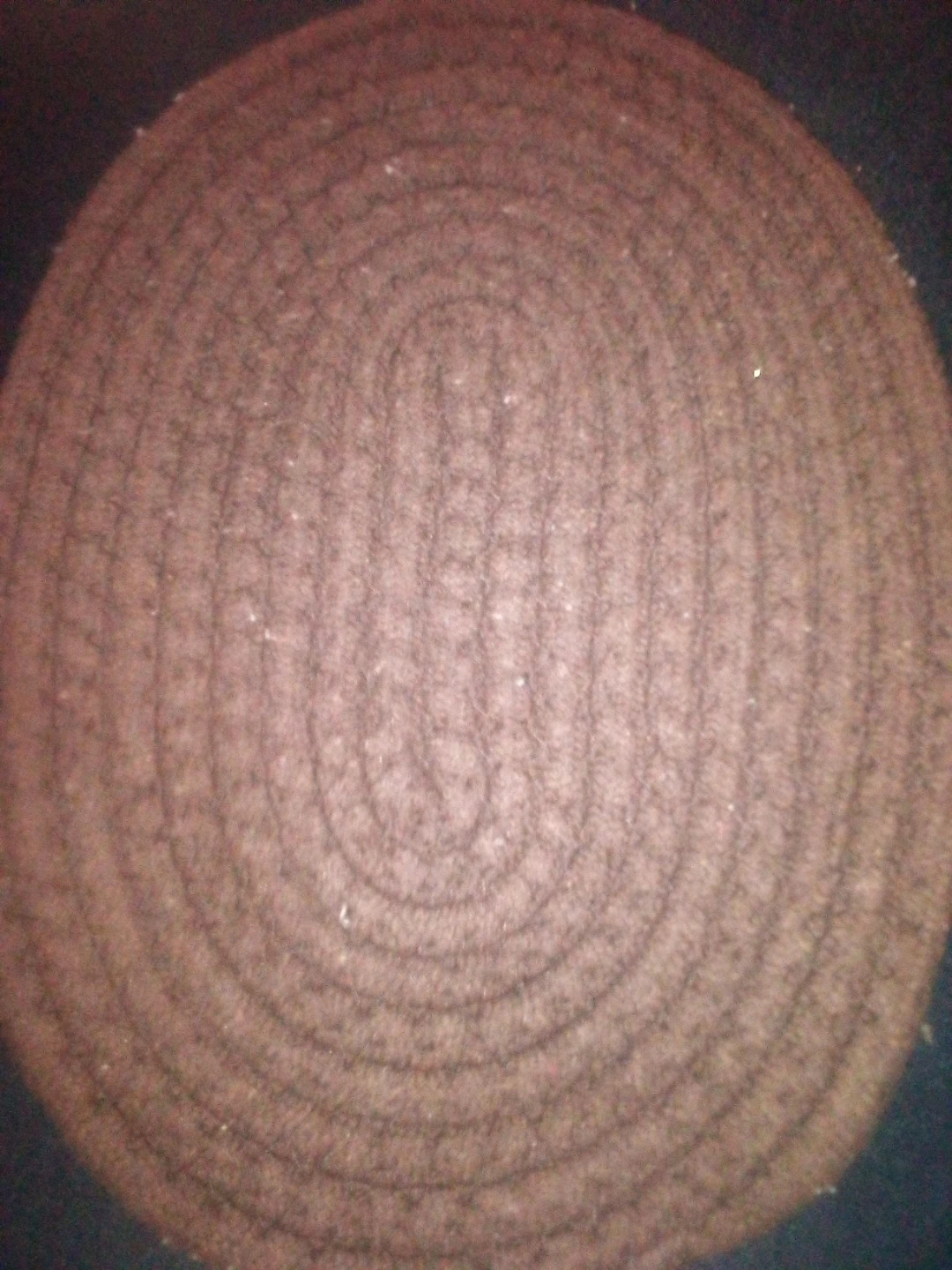 Round Braided Rug Mat - Brown