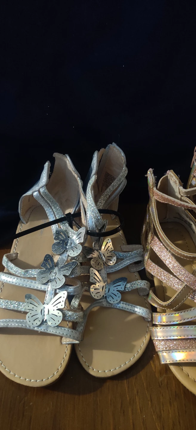 Girls' Butterfly & Glitter Sandals Size 11 - photo 2
