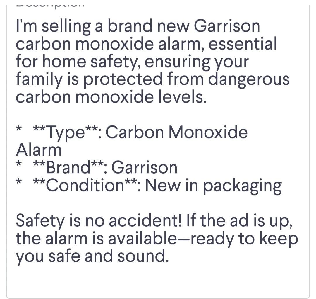 Garrison Carbon Monoxide Alarm Brand New - photo 3