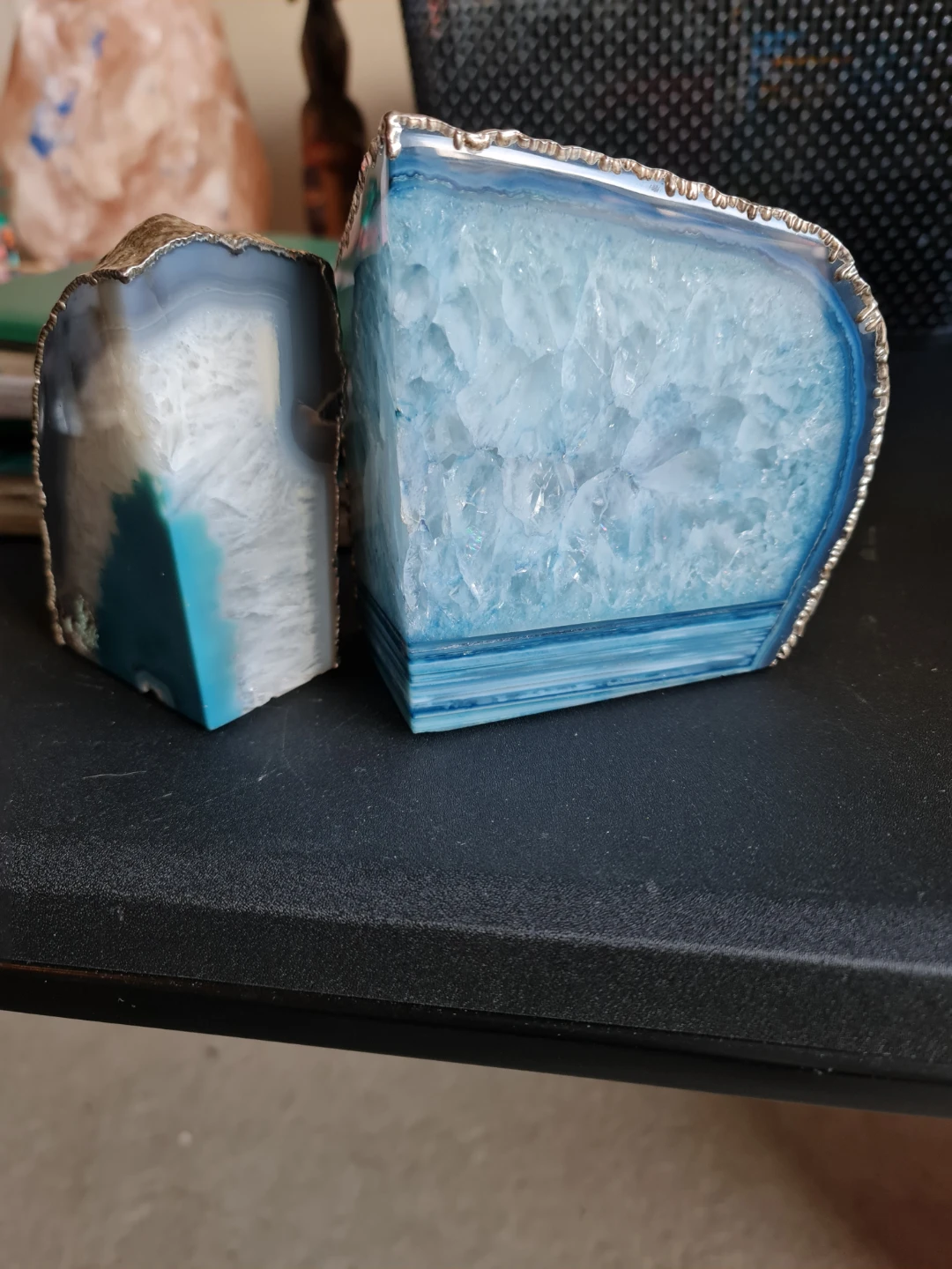 Agate Geode Bookends