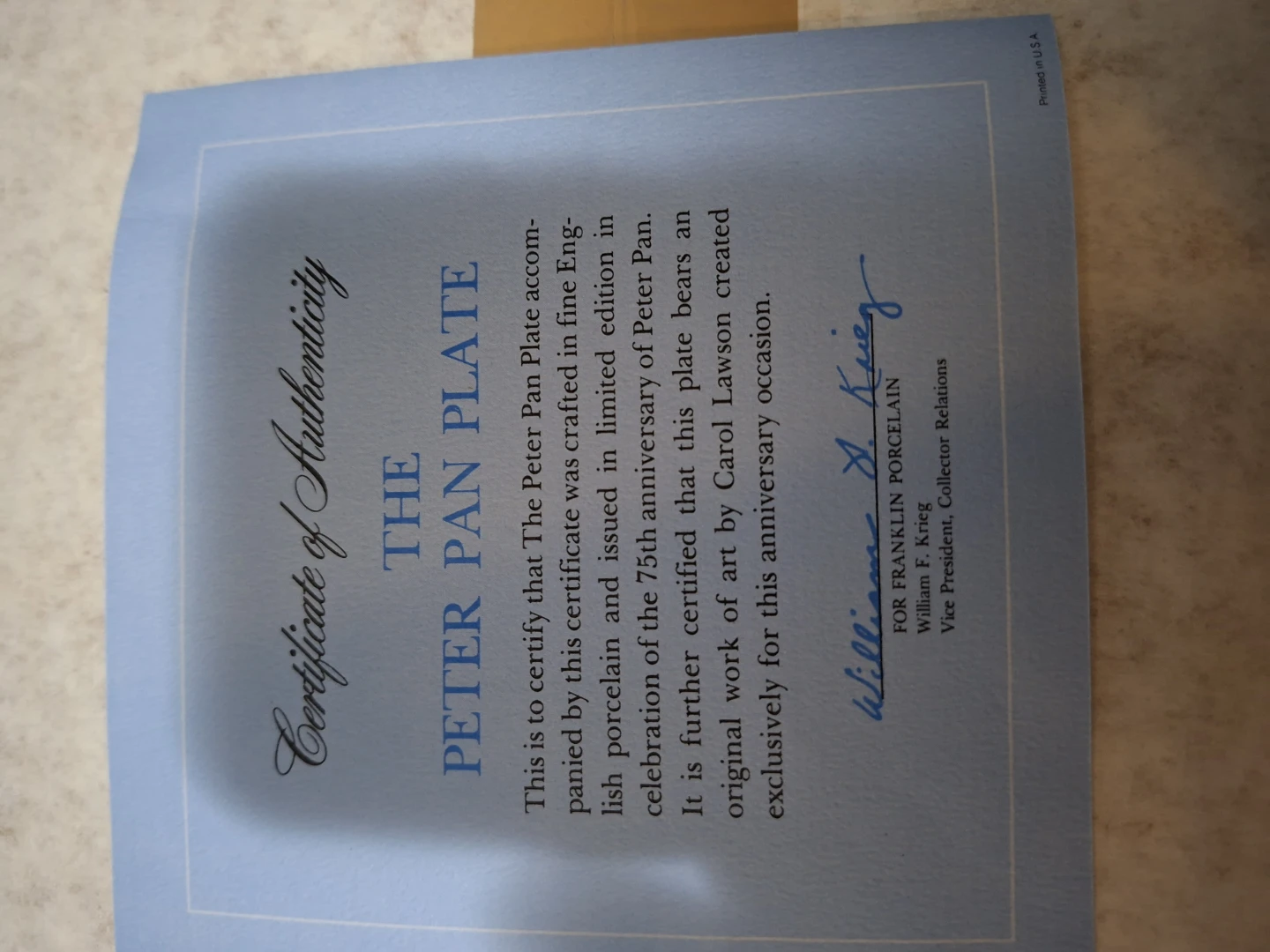 Franklin Porcelain The Peter Pan 75th Anniversary Plate - photo 4