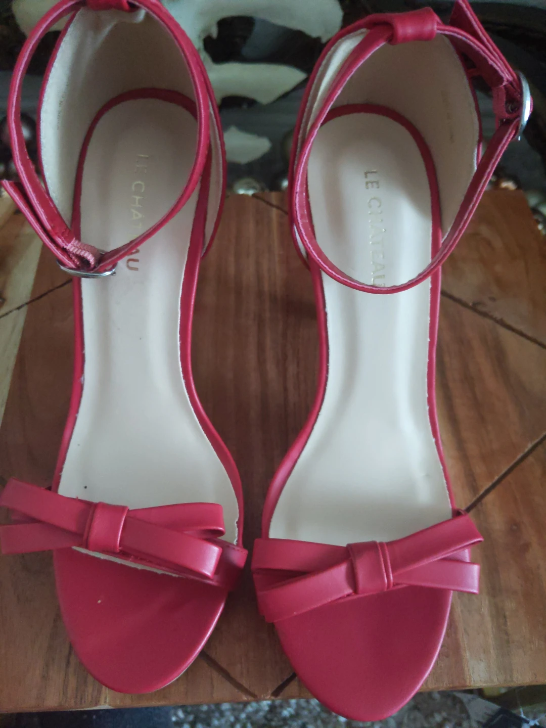 Le Château red Pin Up Bow Heels Size 7 - photo 3