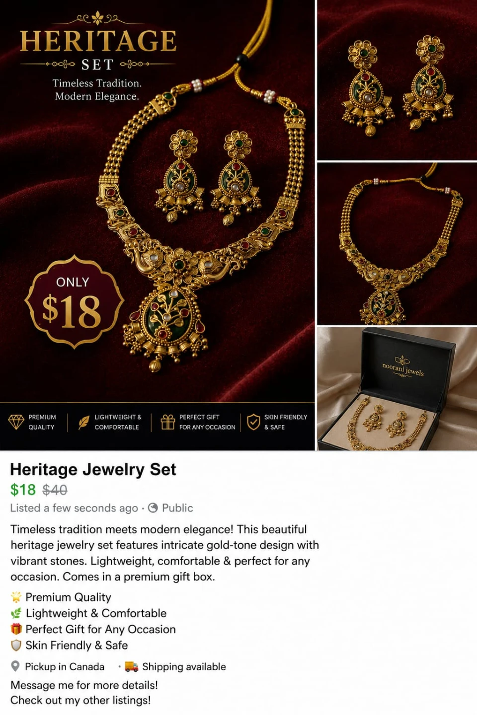 Heritage Jewelry Set with Earrings