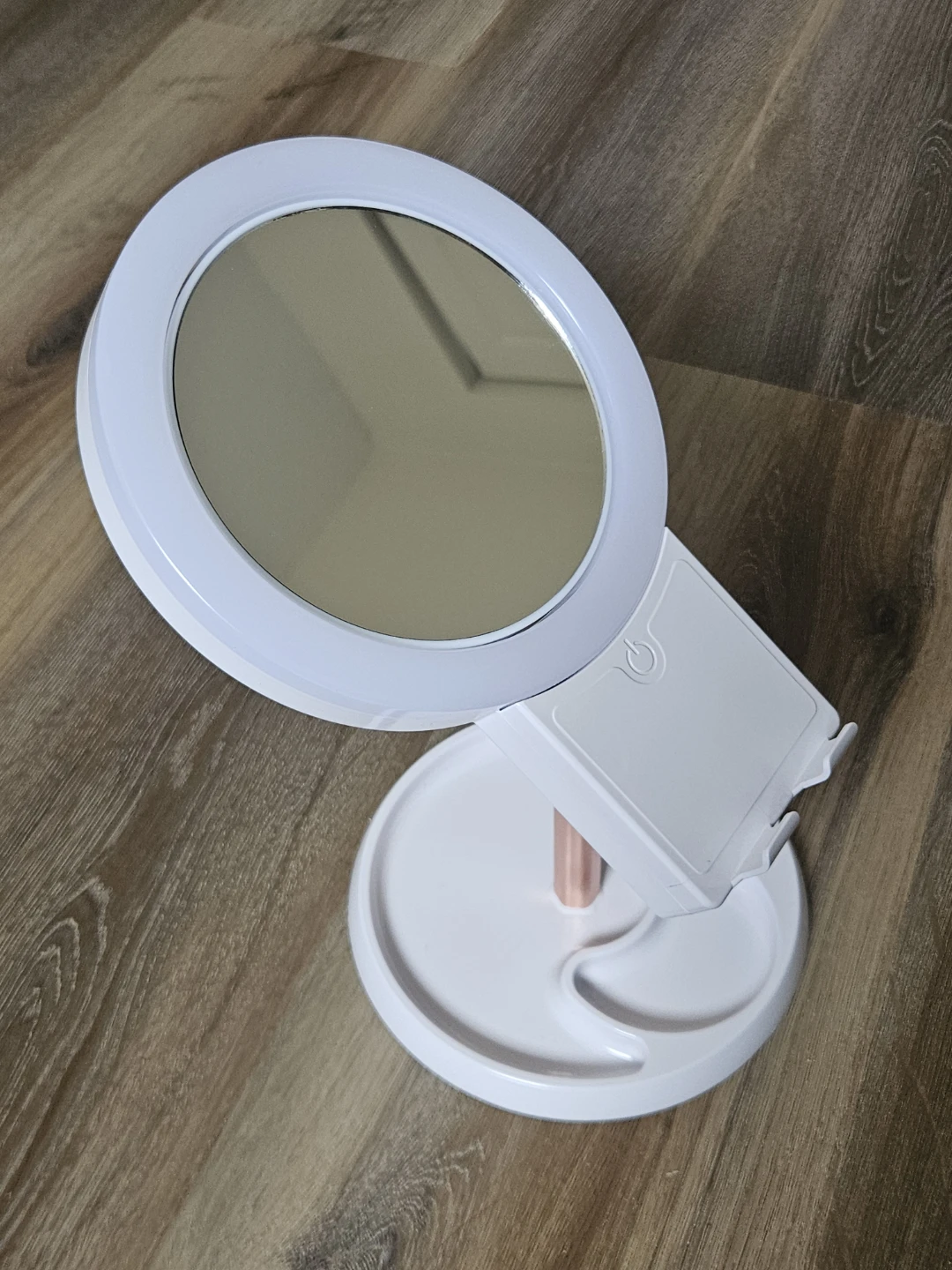 Makeup Mirror with Ring Light and Phone Holder