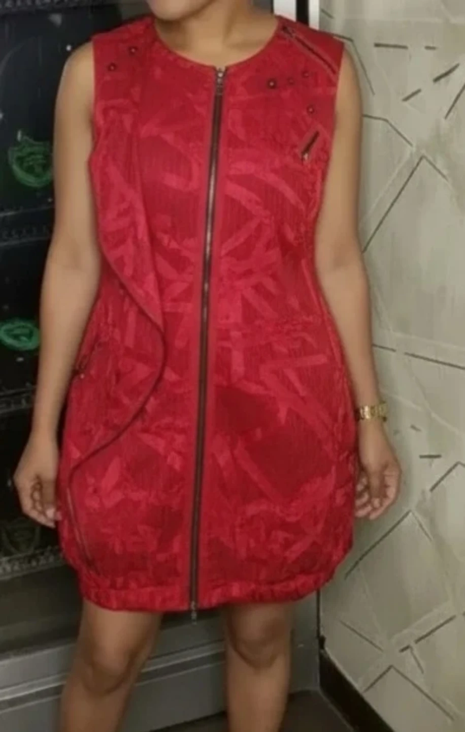 Simon Chang Red Sleeveless Dress Size 10