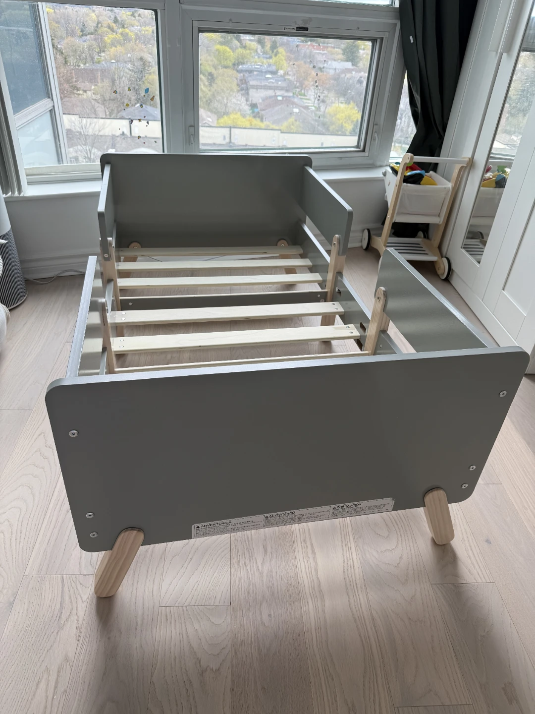 New Toddler Bed Frame - Convertible Grey
