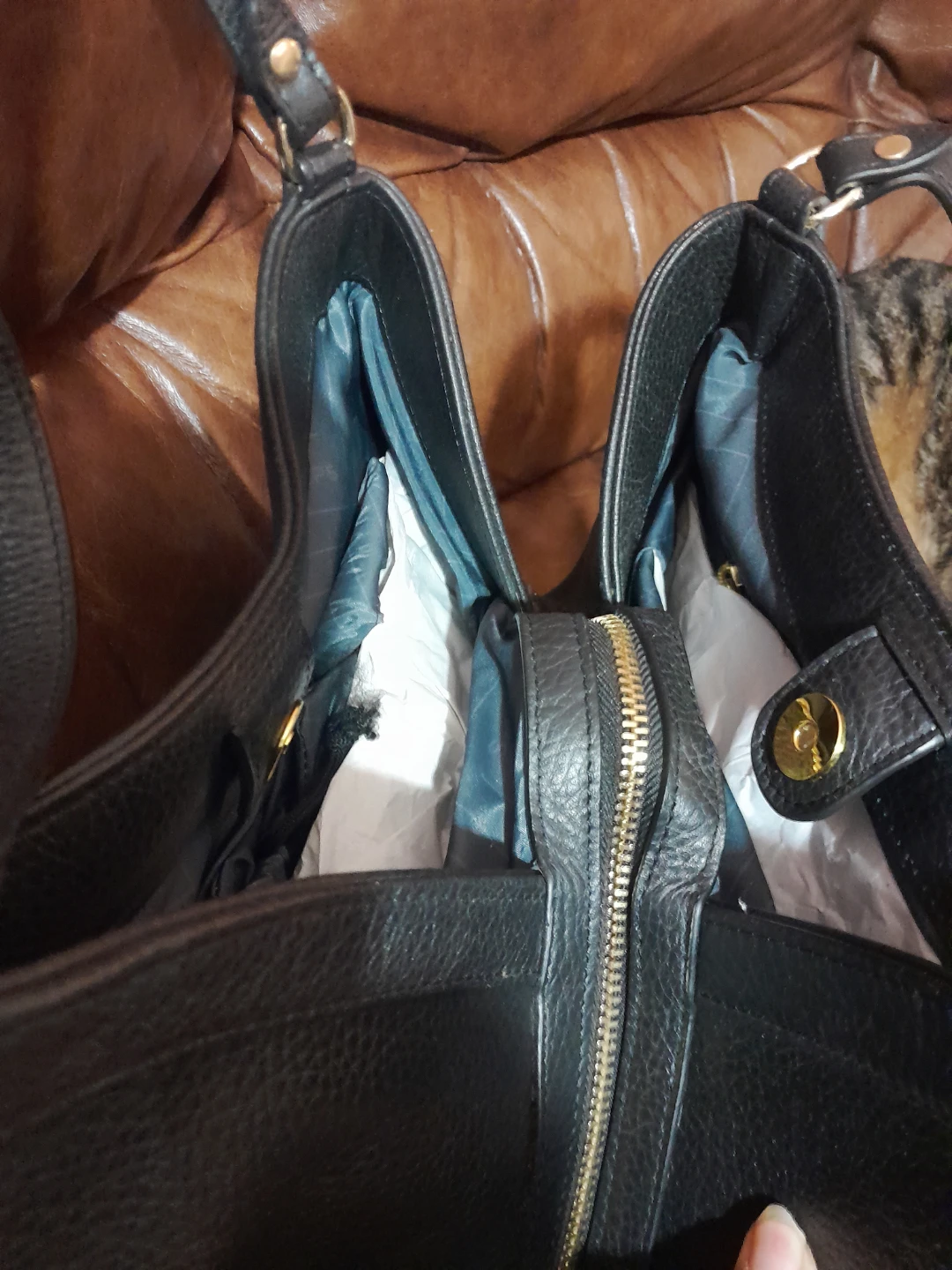 Champs Black Leather Hobo Bag with RFID Protection - photo 3