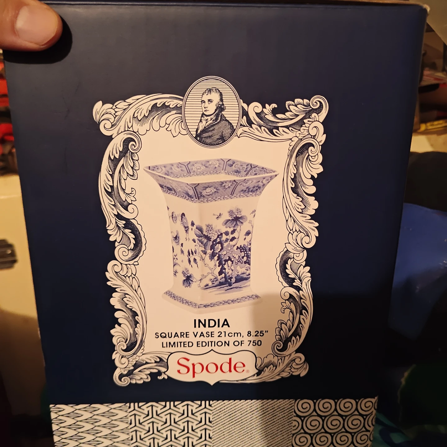 Spode India Square Vase 21cm Limited Edition of 750