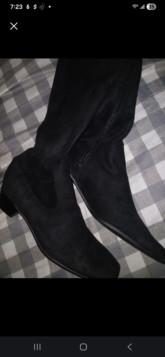 Black Suede Over-the-Knee Boots