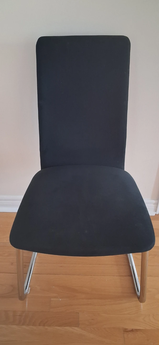 4x Black Dining Chair with Chrome Frame