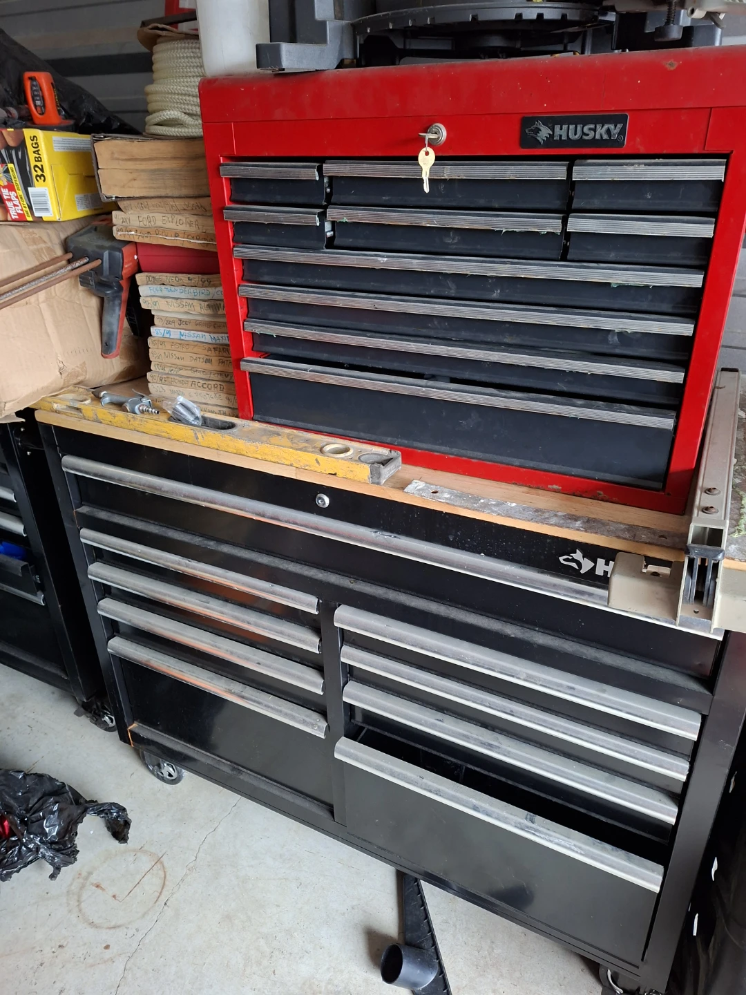 Husky Rolling Tool Chest and Top Chest Combo