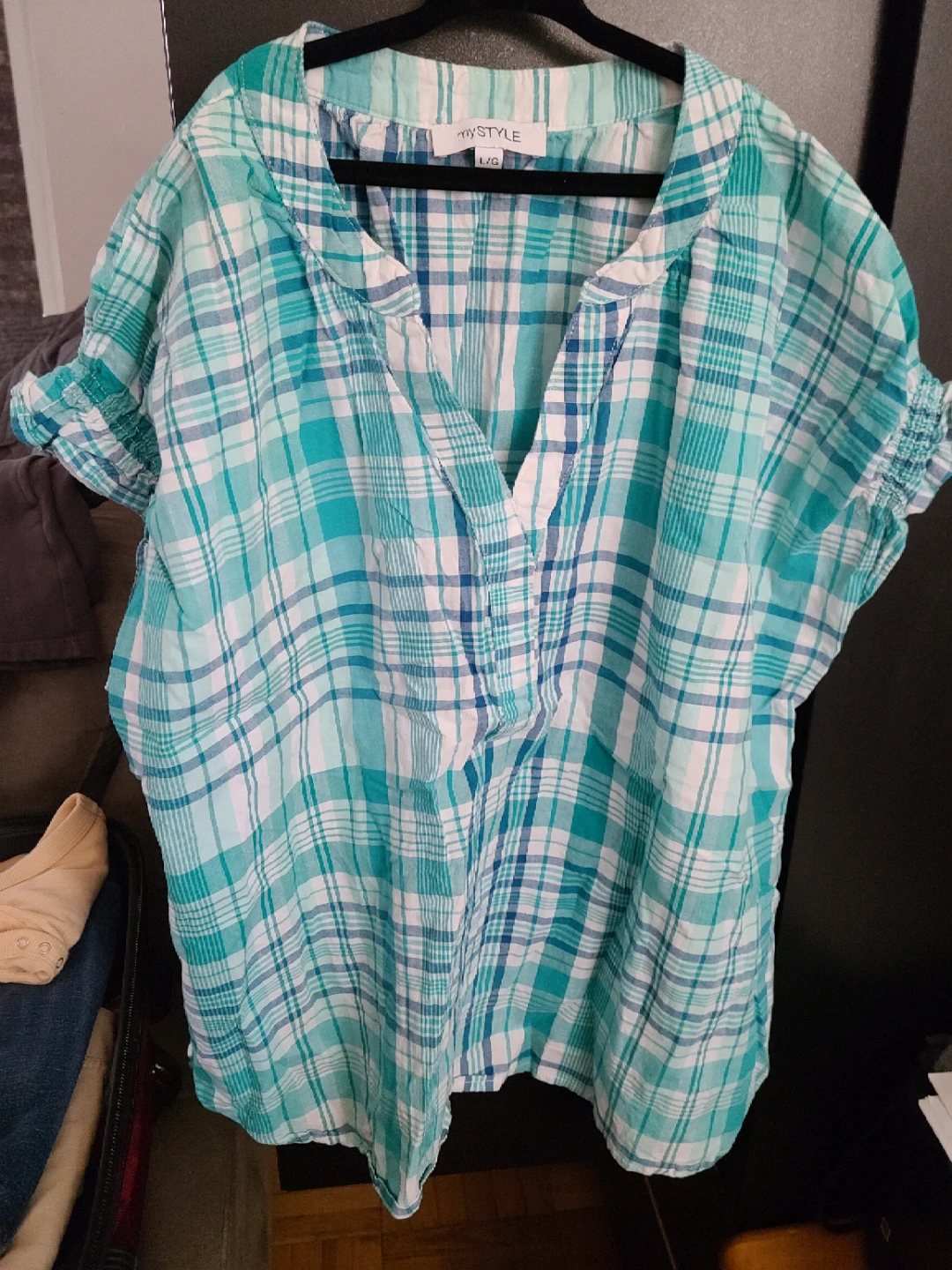 mySTYLE Plaid Blouse - Large