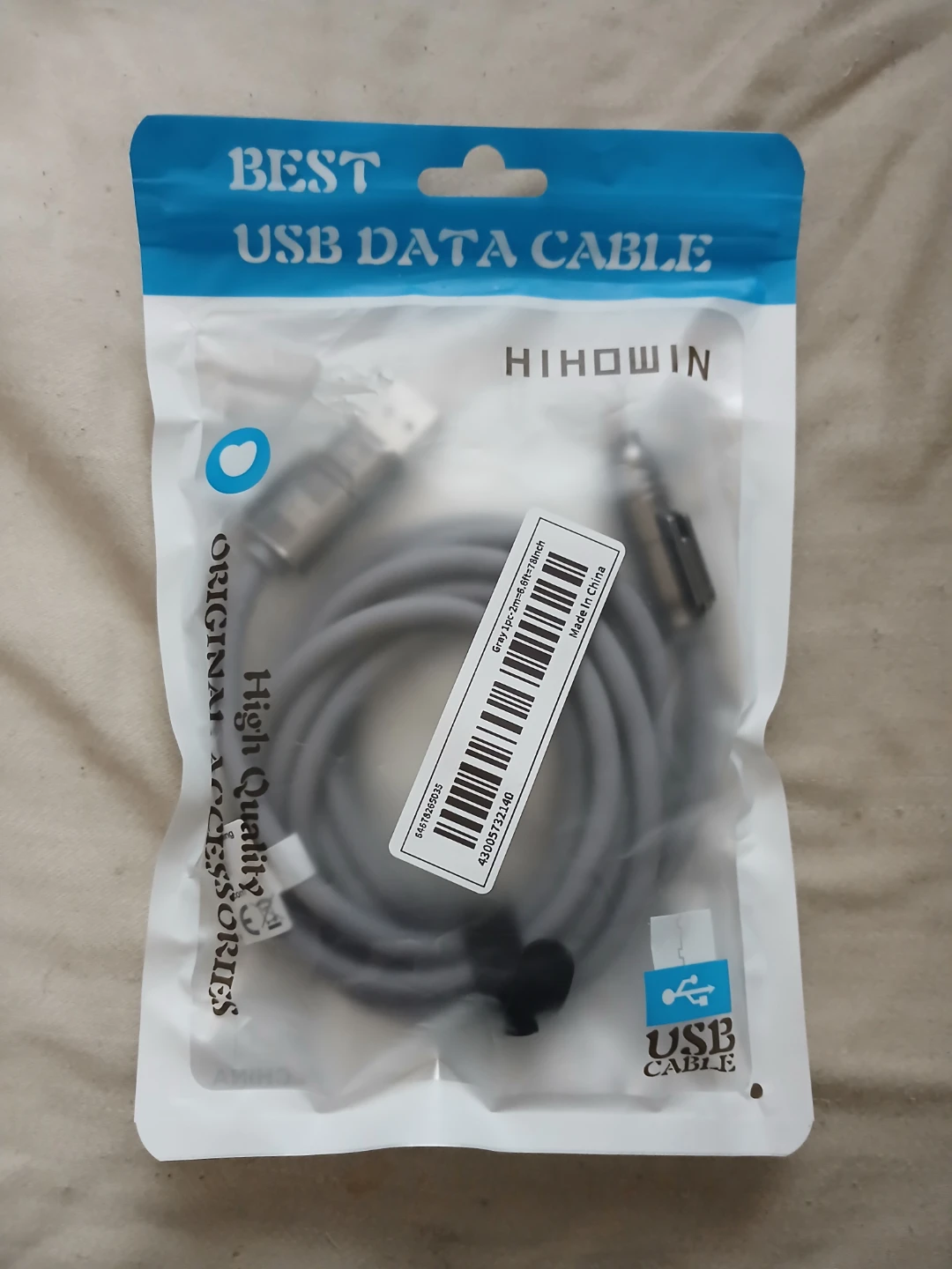 4-In-1 240W HIHOWIN USB Data Cable - Grey, 2m / 6.6ft