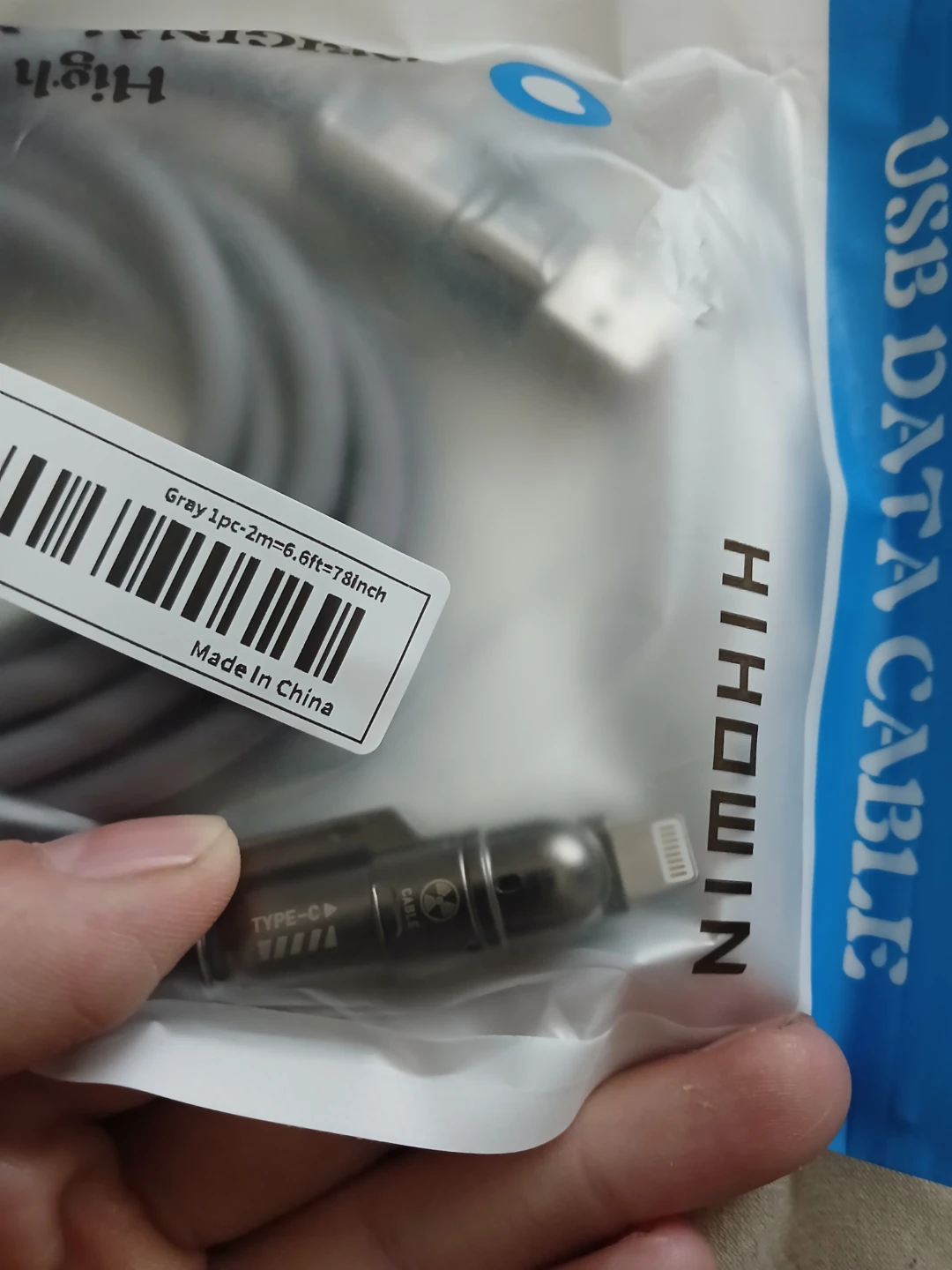 4-In-1 240W HIHOWIN USB Data Cable - Grey, 2m / 6.6ft - photo 3