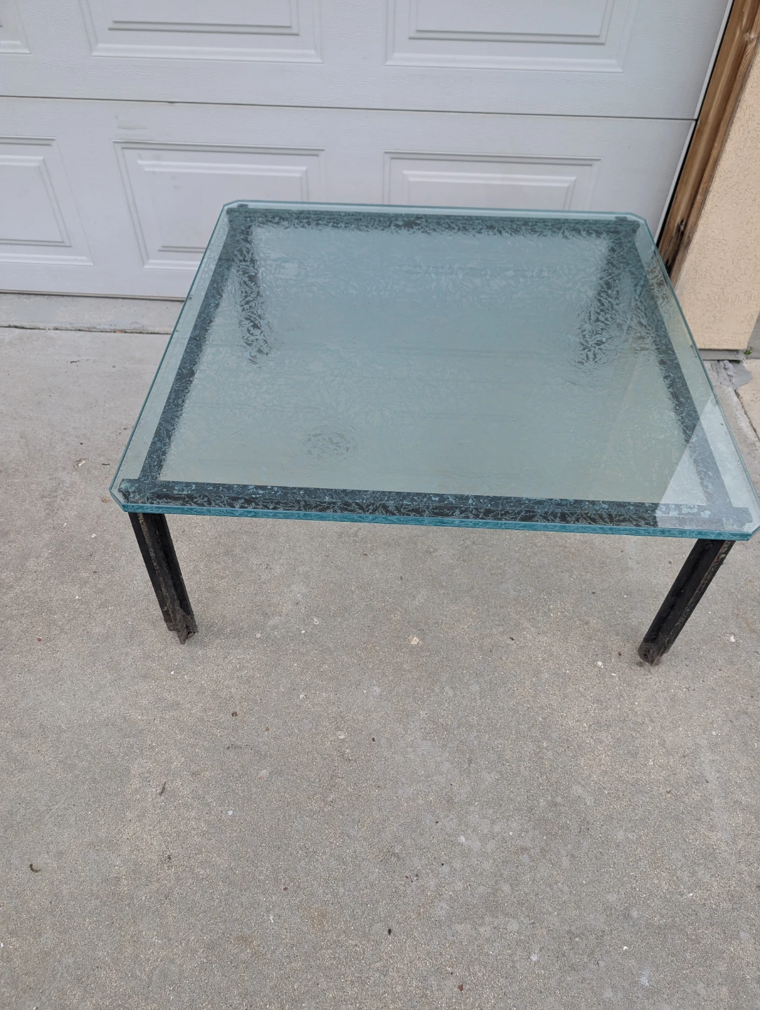 Square Coffee Table with Glass Top